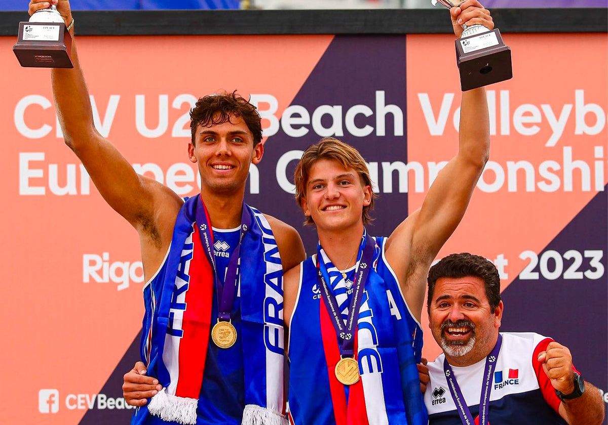 Arthur Canet l'athlète LVF sur un podium après une victoire