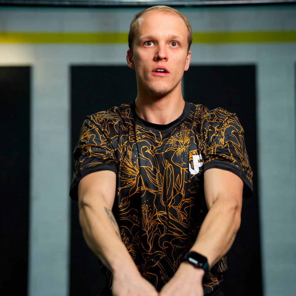 MEN'S T-SHIRT - "GOLD FLOWERS"