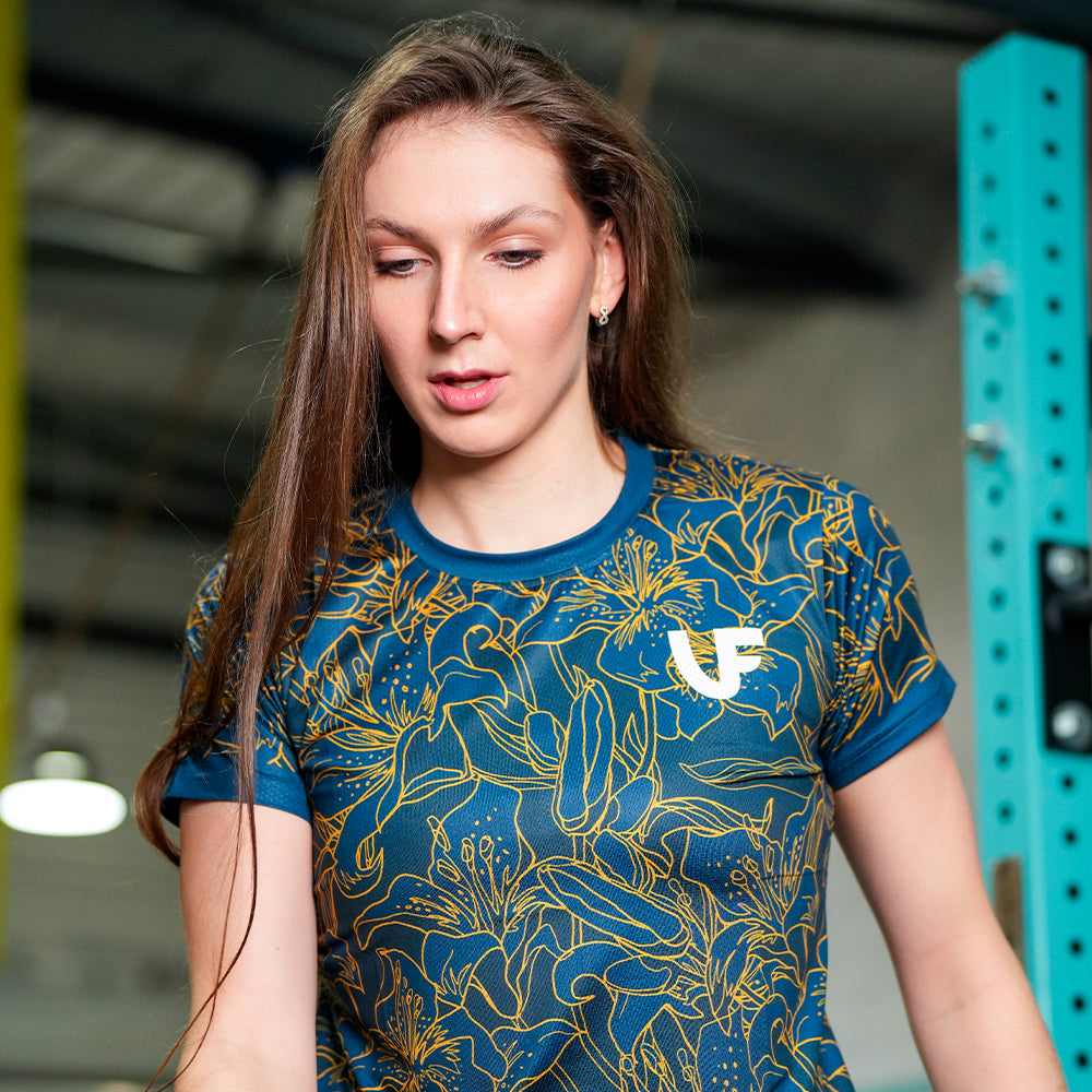 T-shirt Sport Femme - Gold Flowers