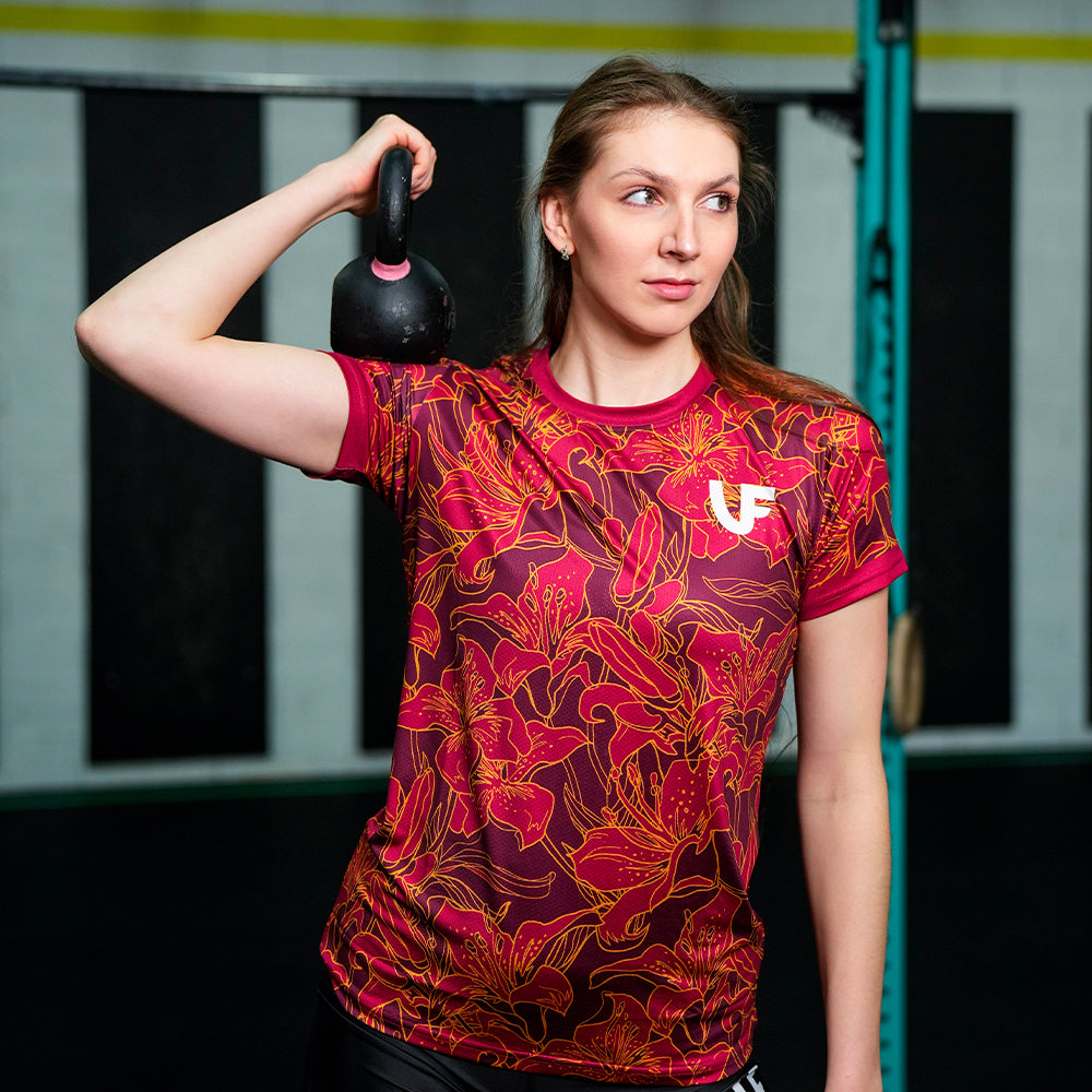 T-shirt Sport Femme - Gold Flowers