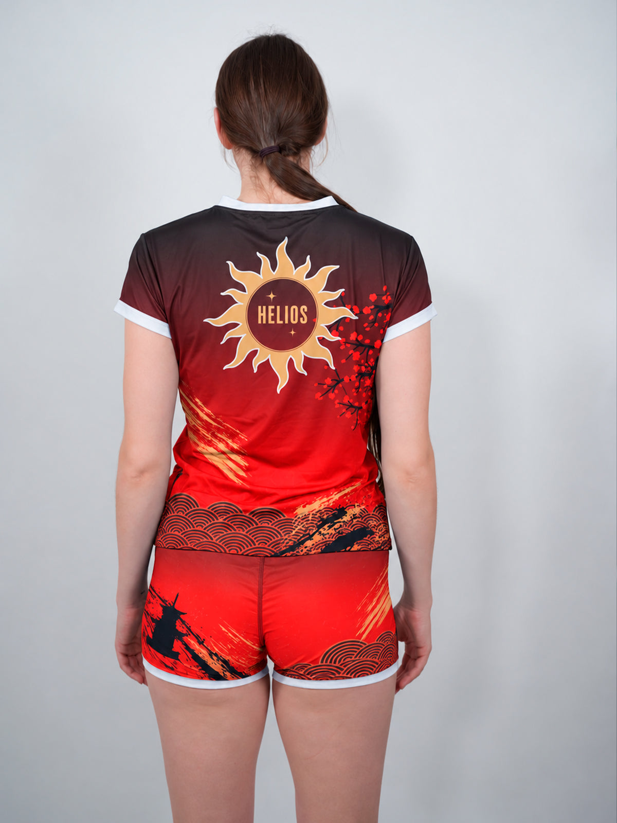 Shorty de sport LVF pour femme vue de dos à motifs Japon.